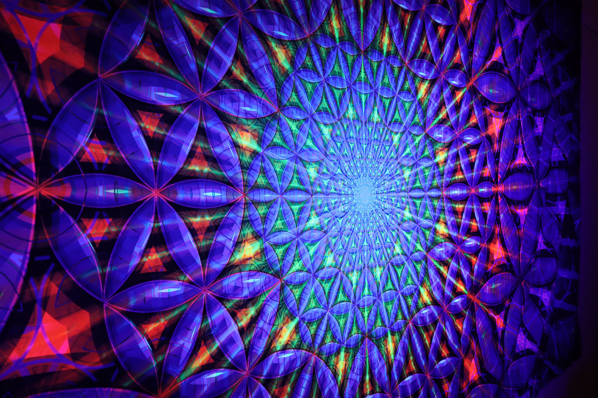 3 metre Sun Shower Psychedelic Art Tapestry robmack.art