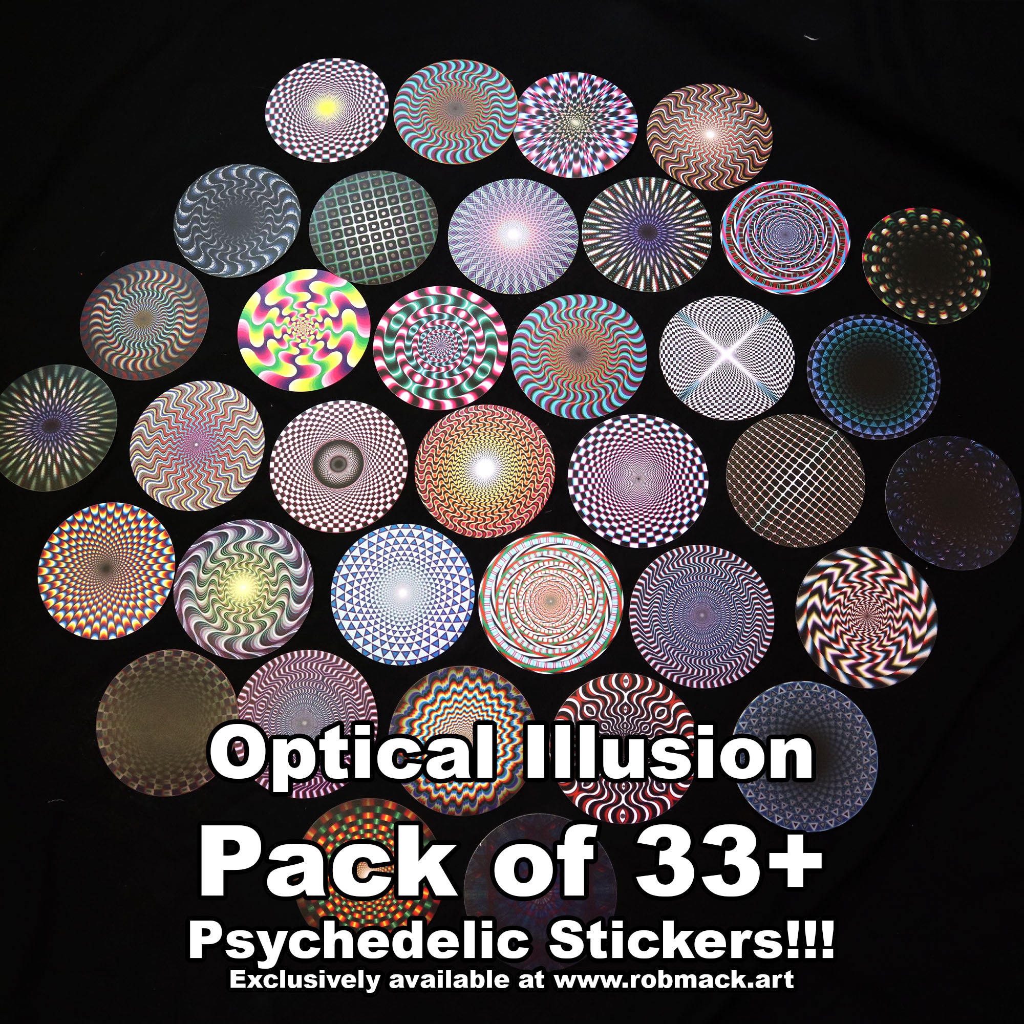 Optical Illusion 33+ Psychedelic Sticker pack