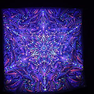 150cm Marriage material (closeup) UV REACTIVE Tapestry