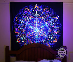 150cm 'Merkaba Magic' Psychedelic Art Tapestry