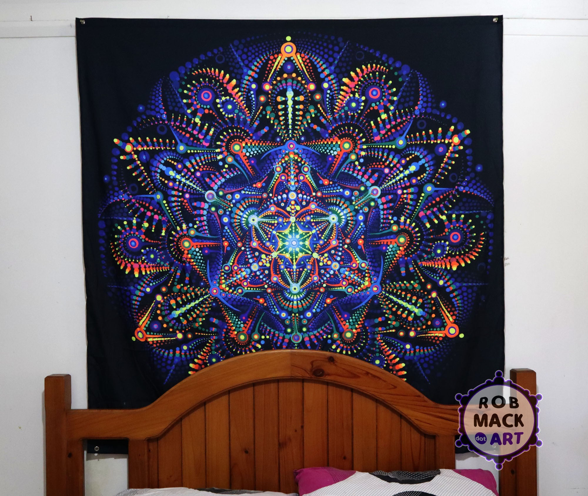 150cm 'Merkaba Magic' Psychedelic Art Tapestry
