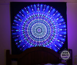 150cm 'Royal Rays' Psychedelic Art Tapestry