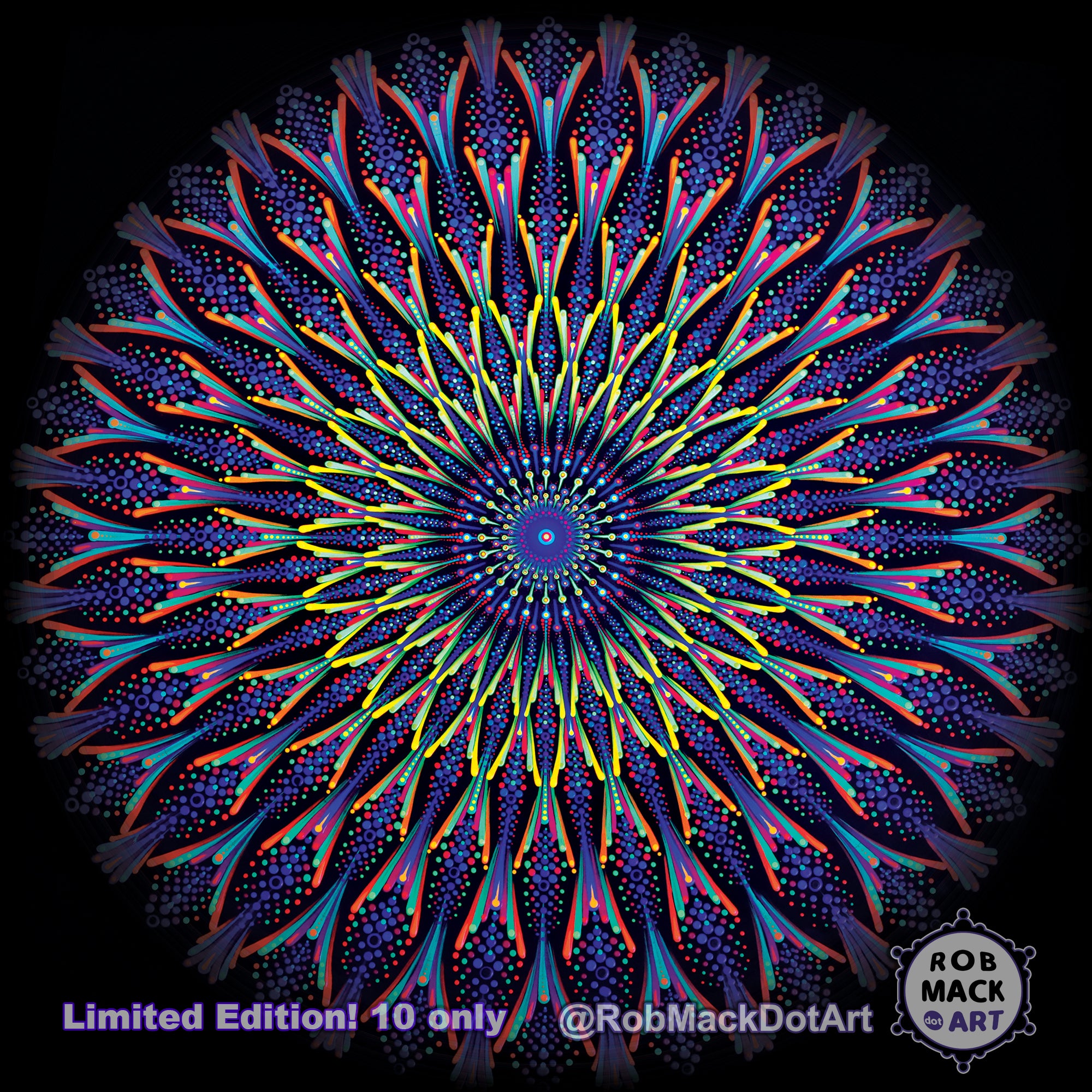 150cm Watchful Wavelength UV REACTIVE Tapestry